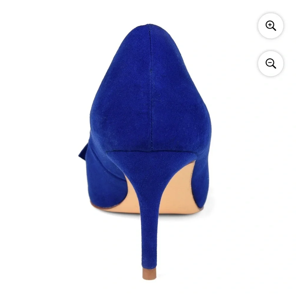 Journee Collection Pointed Toe Flat in Cobalt - Picture 6 of 8